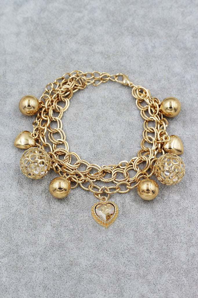 fashion love crystal pendant bracelet