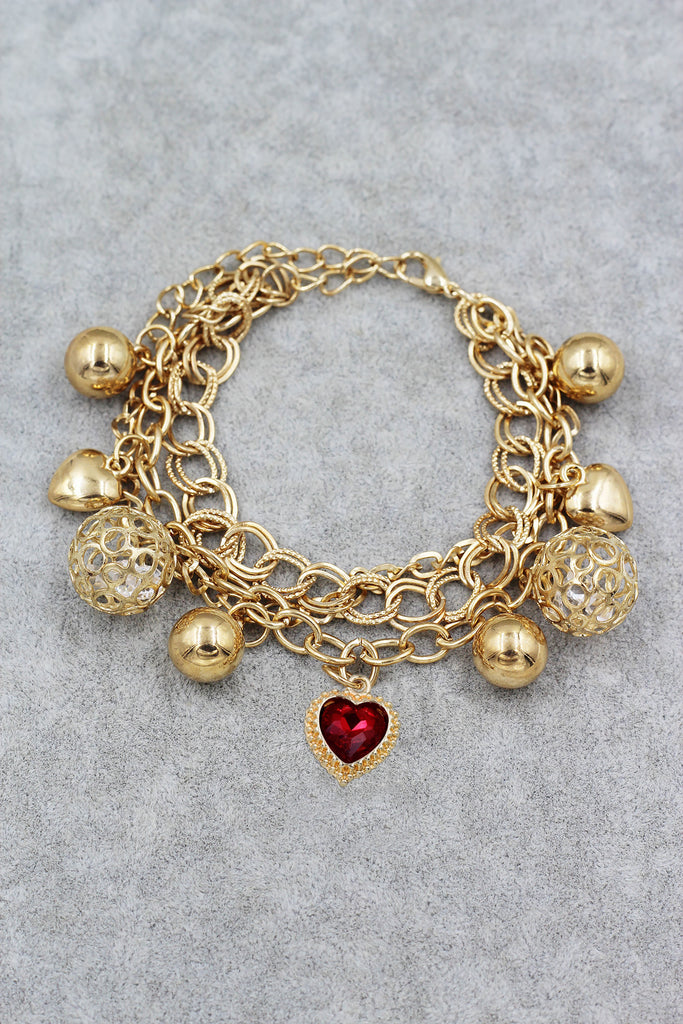 fashion love crystal pendant bracelet