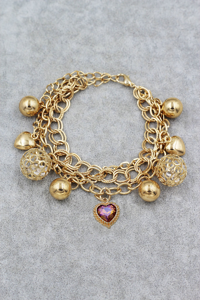 fashion love crystal pendant bracelet