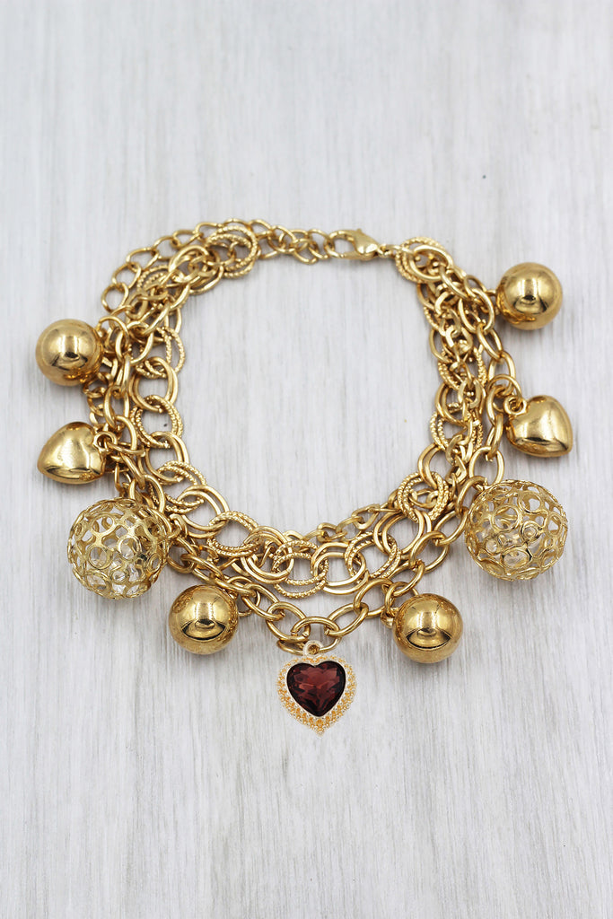 fashion love crystal pendant bracelet