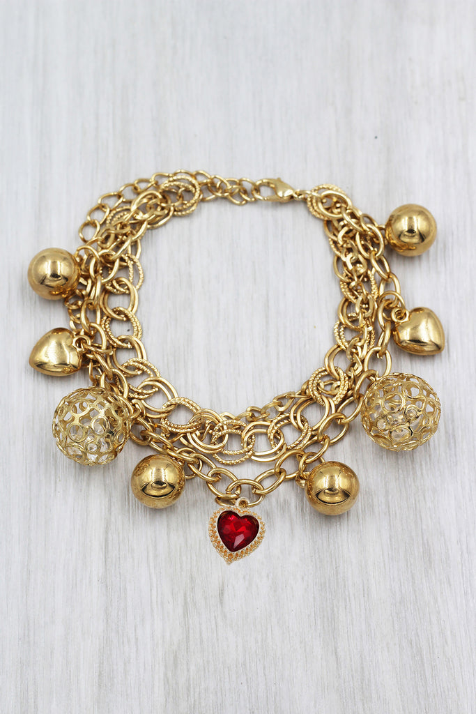 fashion love crystal pendant bracelet