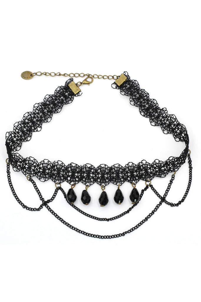 fashion lace drop pendant choker