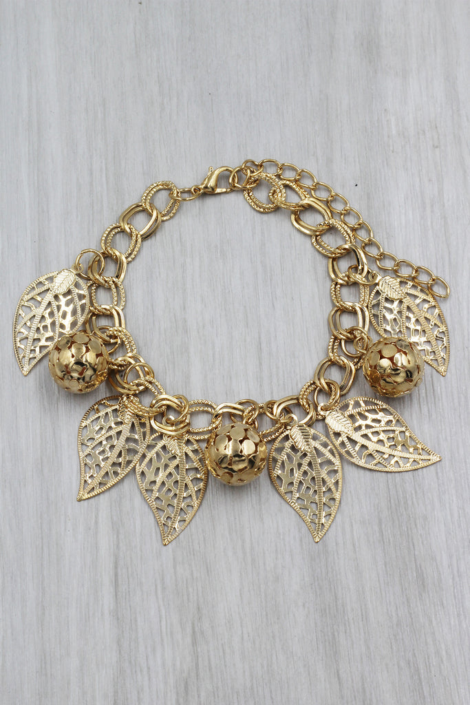 fashion leaf pendant bracelet