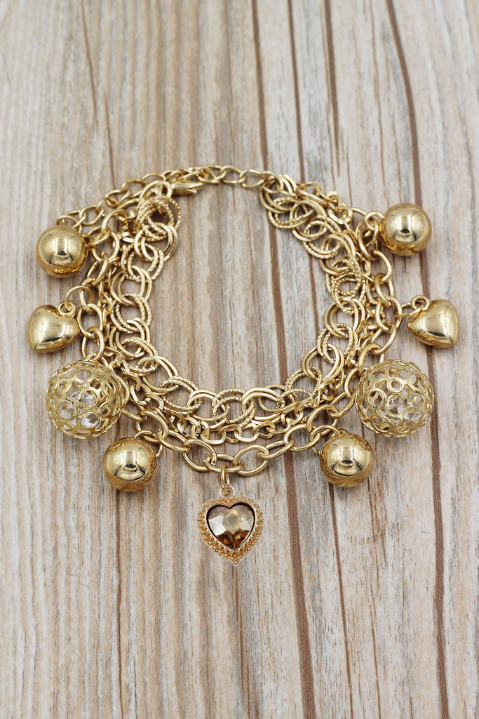 fashion love crystal pendant bracelet