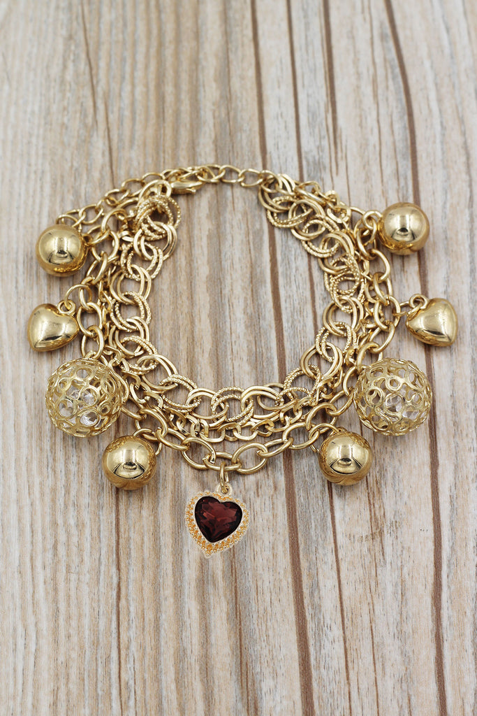 fashion love crystal pendant bracelet