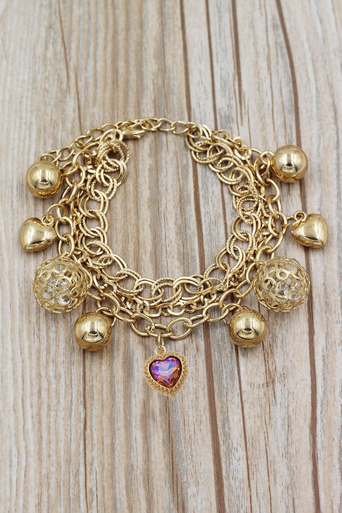 fashion love crystal pendant bracelet