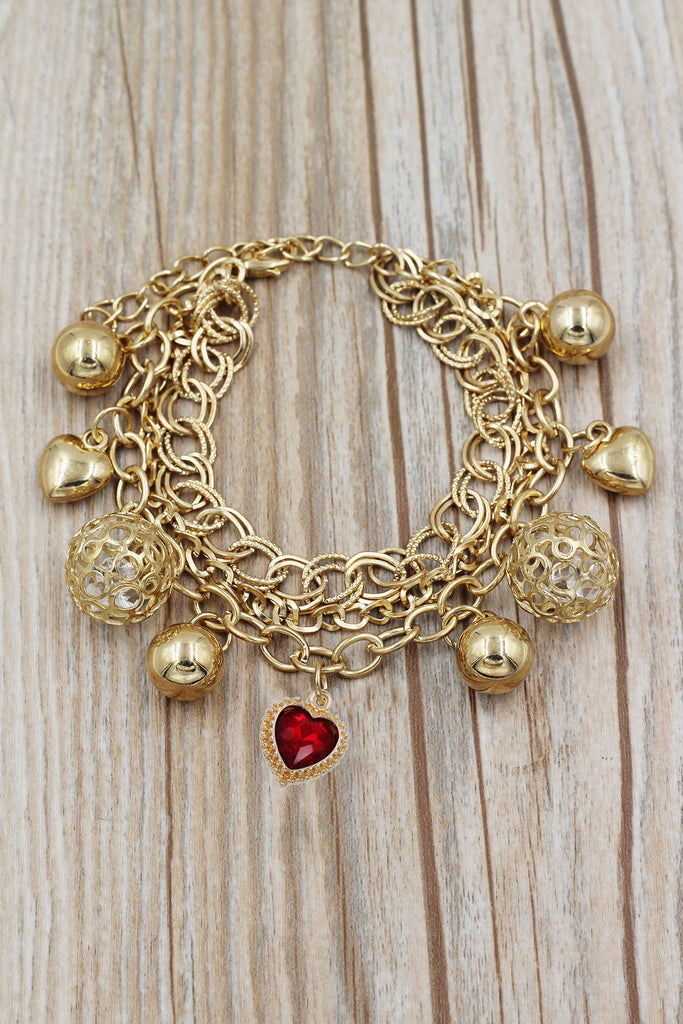 fashion love crystal pendant bracelet