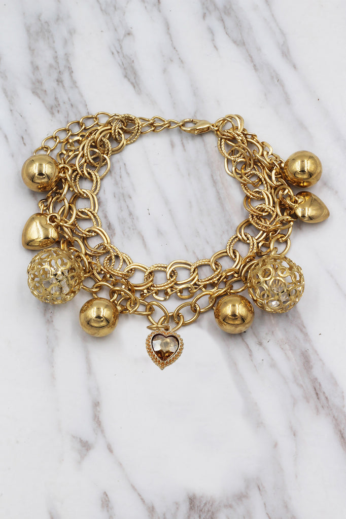 fashion love crystal pendant bracelet