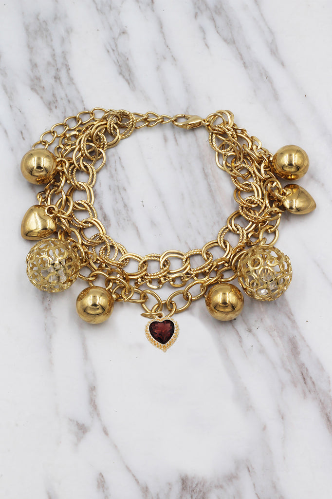 fashion love crystal pendant bracelet