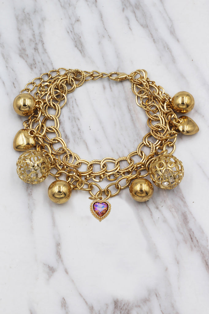 fashion love crystal pendant bracelet