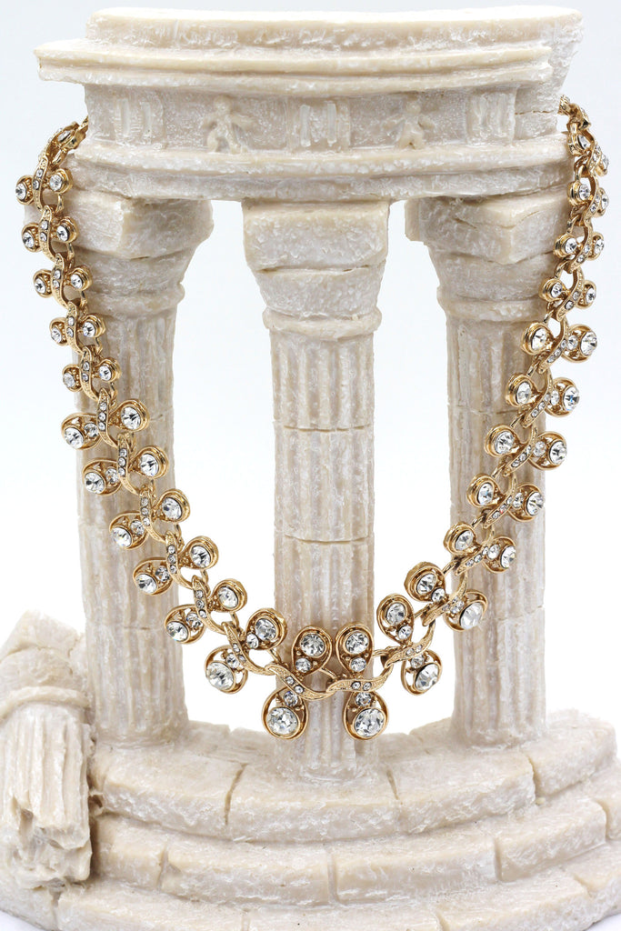elegant golden crystal necklace