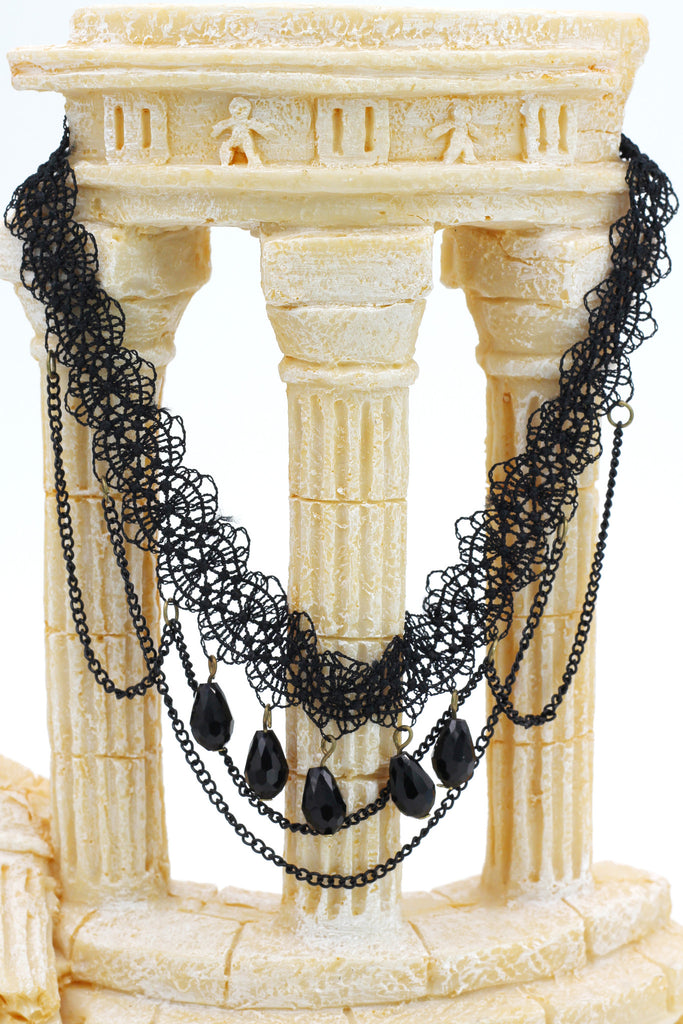fashion lace drop pendant choker