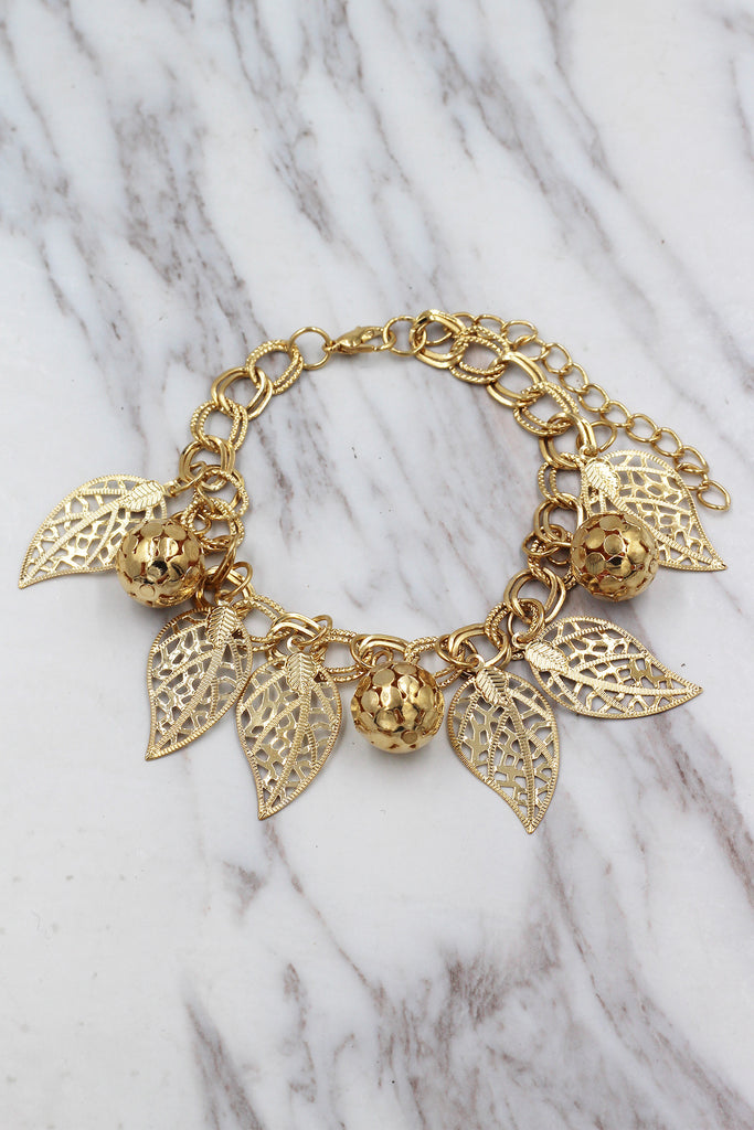fashion leaf pendant bracelet