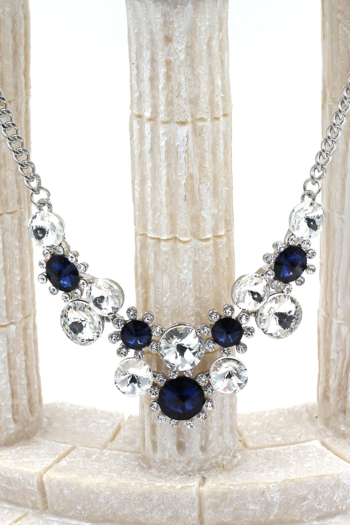 fashion circle crystal necklace earrings sets