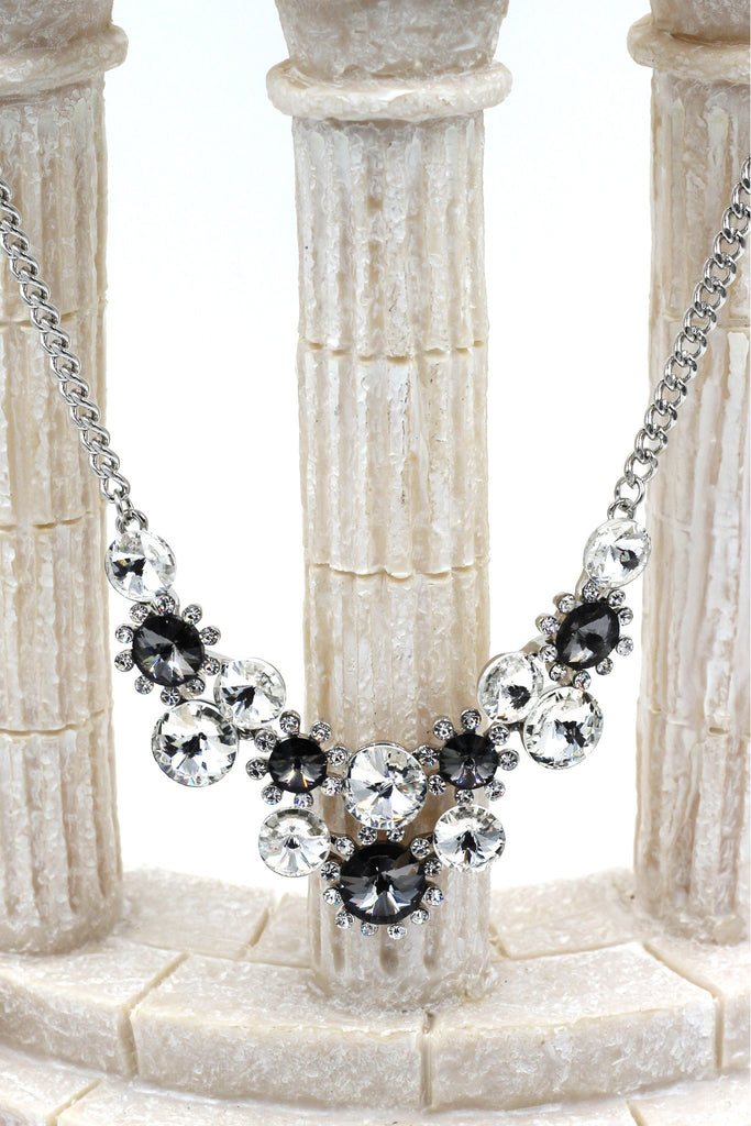fashion circle crystal necklace earrings sets