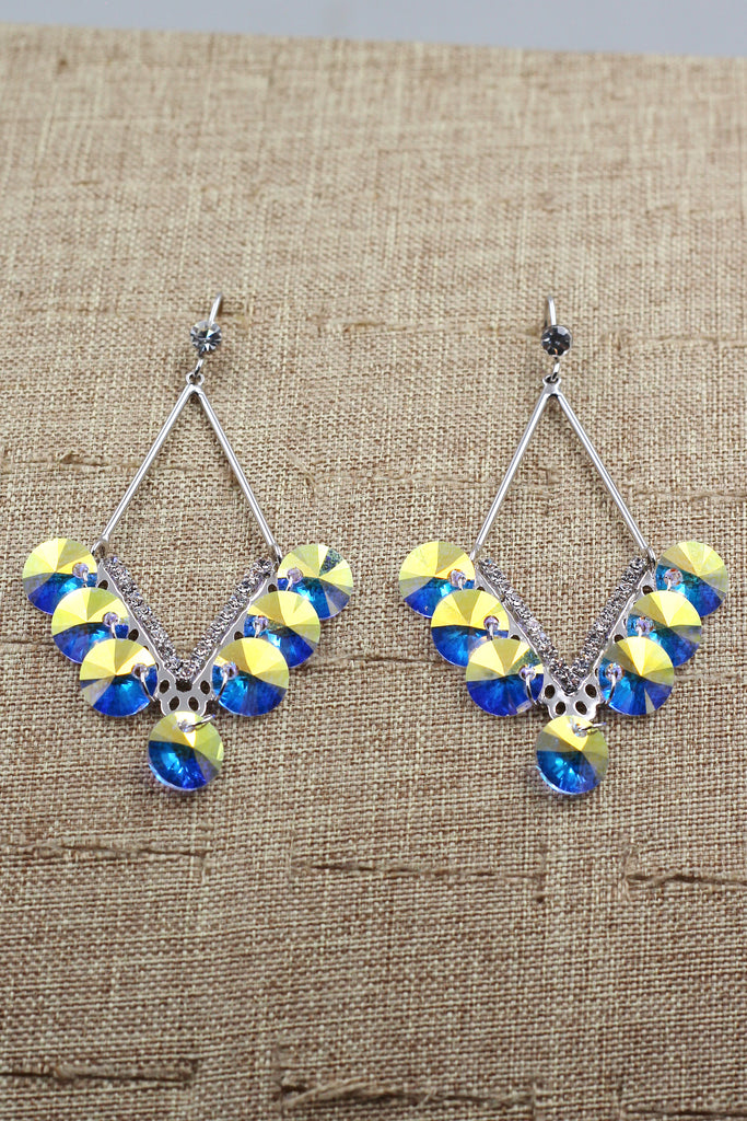 long temperament swarovski crystal earrings