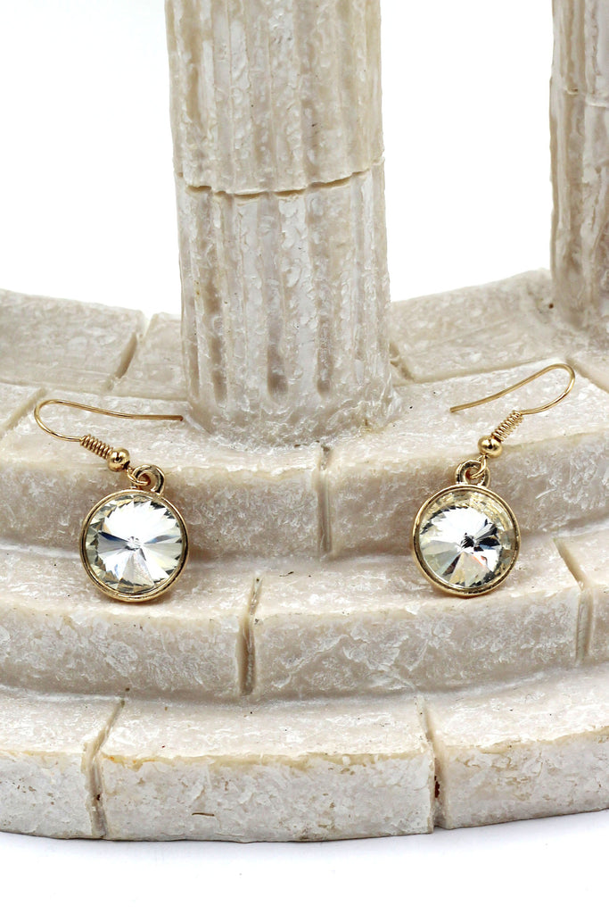 fashion circle crystal golden necklace earrings sets