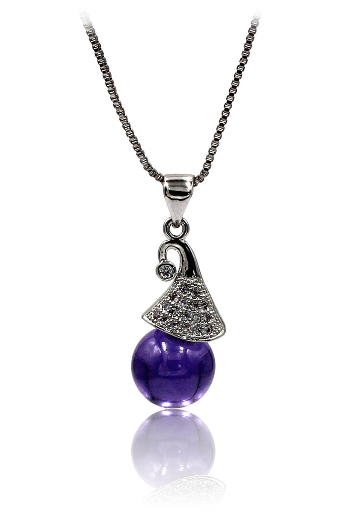 fashion wizard hat crystal silver necklace