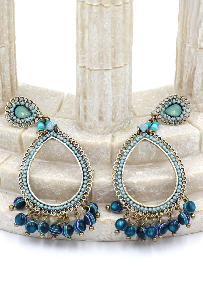 classic pendant beads earrings