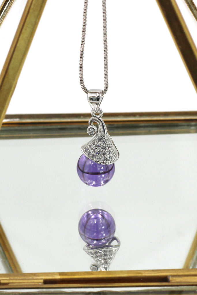 fashion wizard hat crystal silver necklace