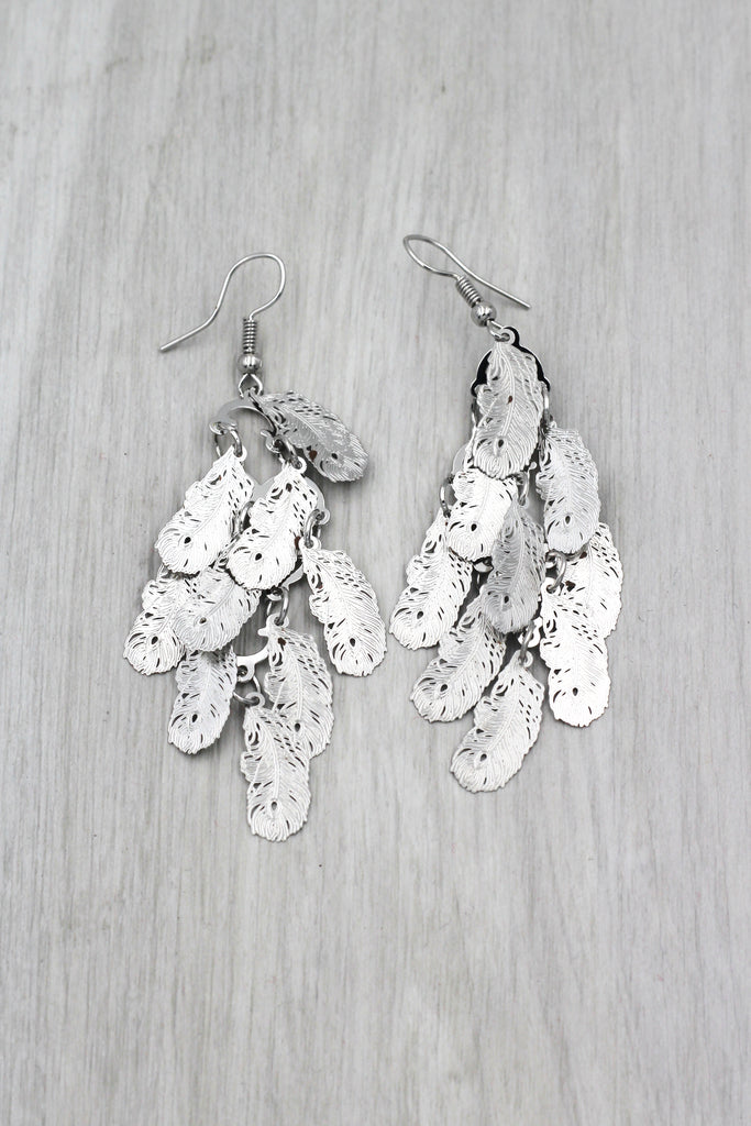 long small feather earrings