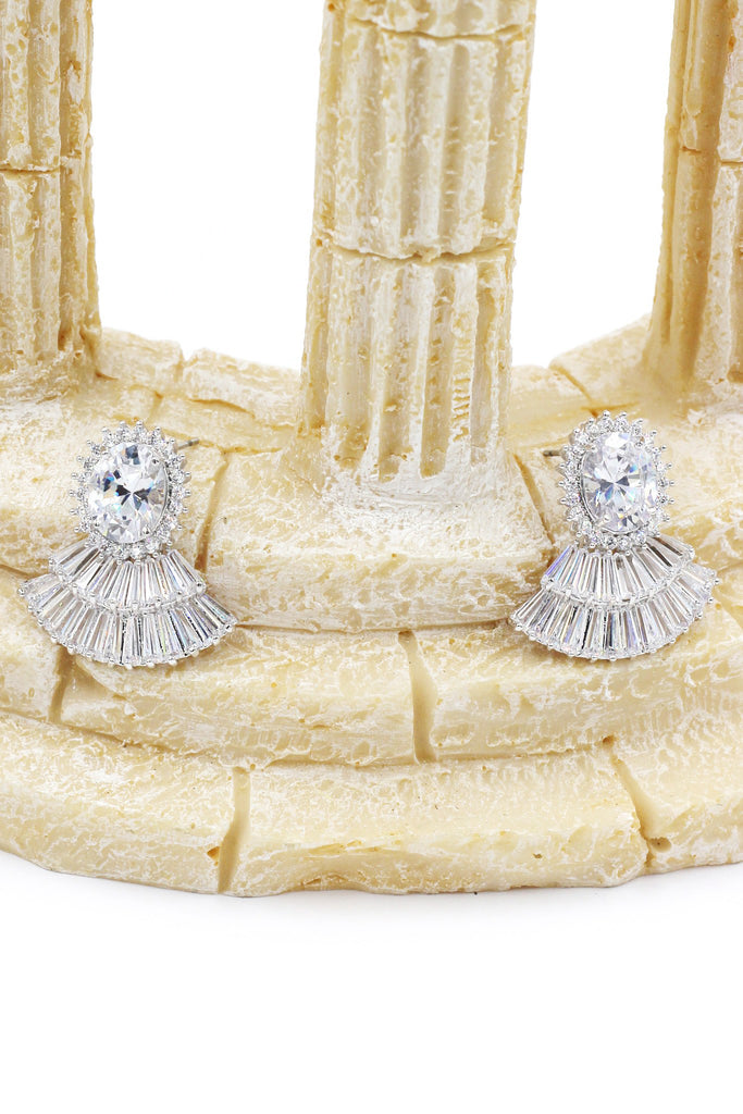scalloped crystal earrings necklace set