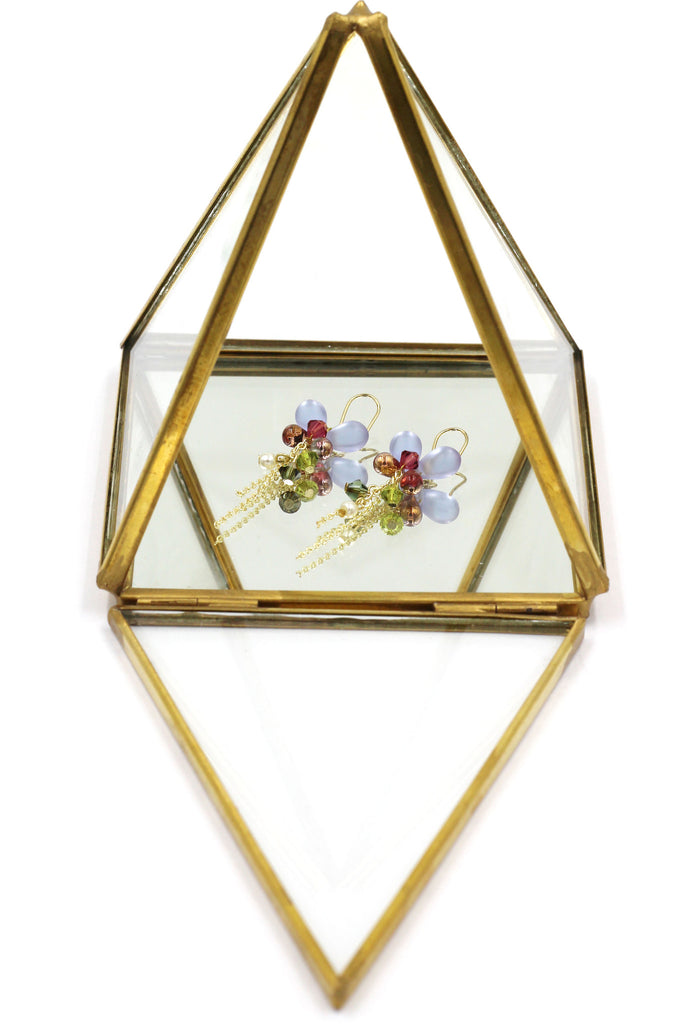 lovely butterfly pendant bead earrings