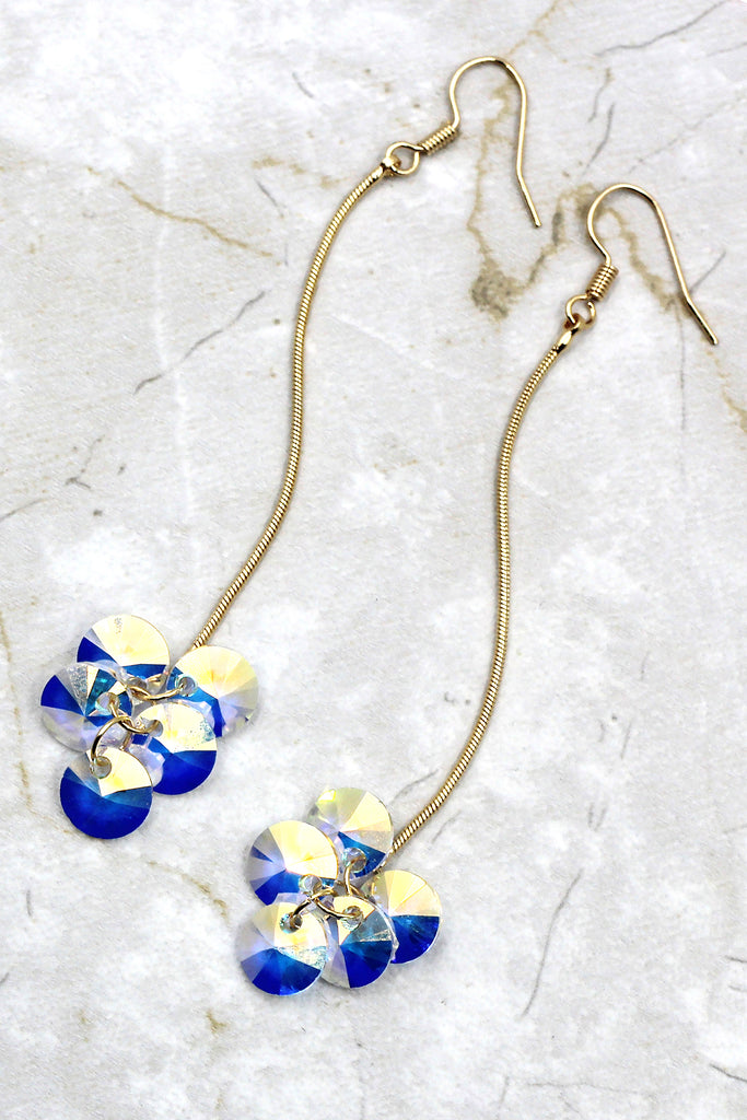 elegant Long Pendant Swarovski Crystal Earrings