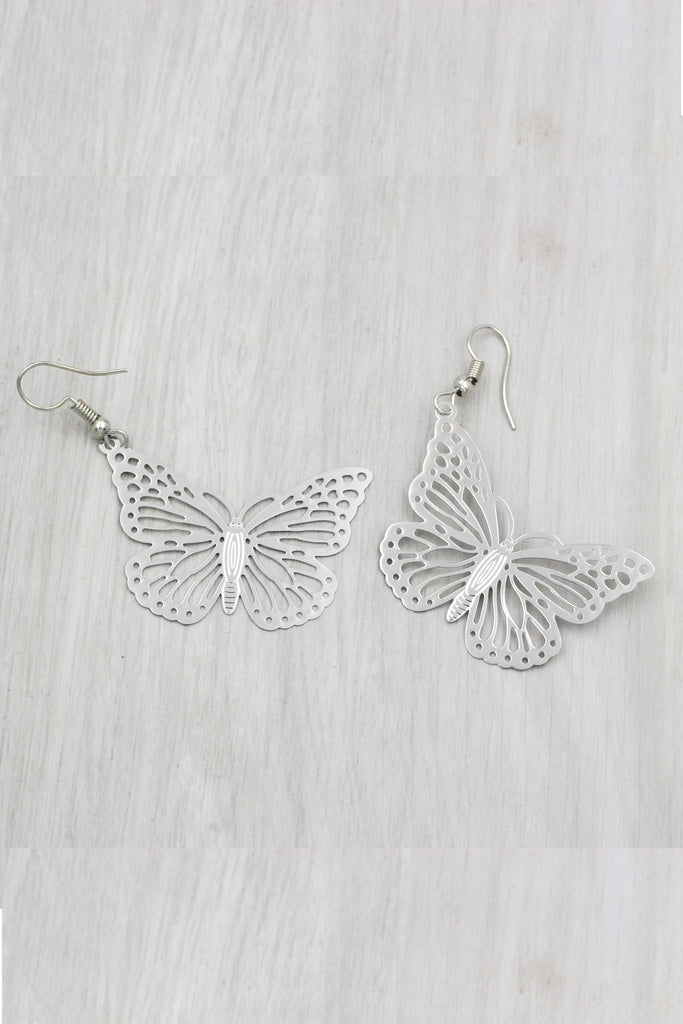hollow big butterfly earrings
