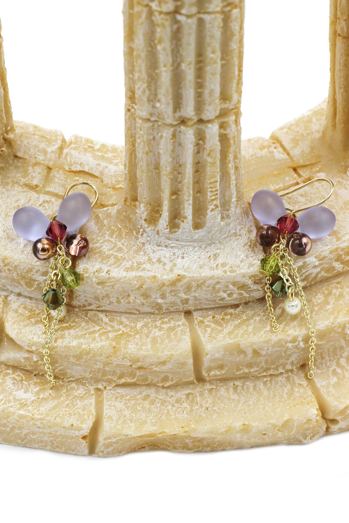 lovely butterfly pendant bead earrings