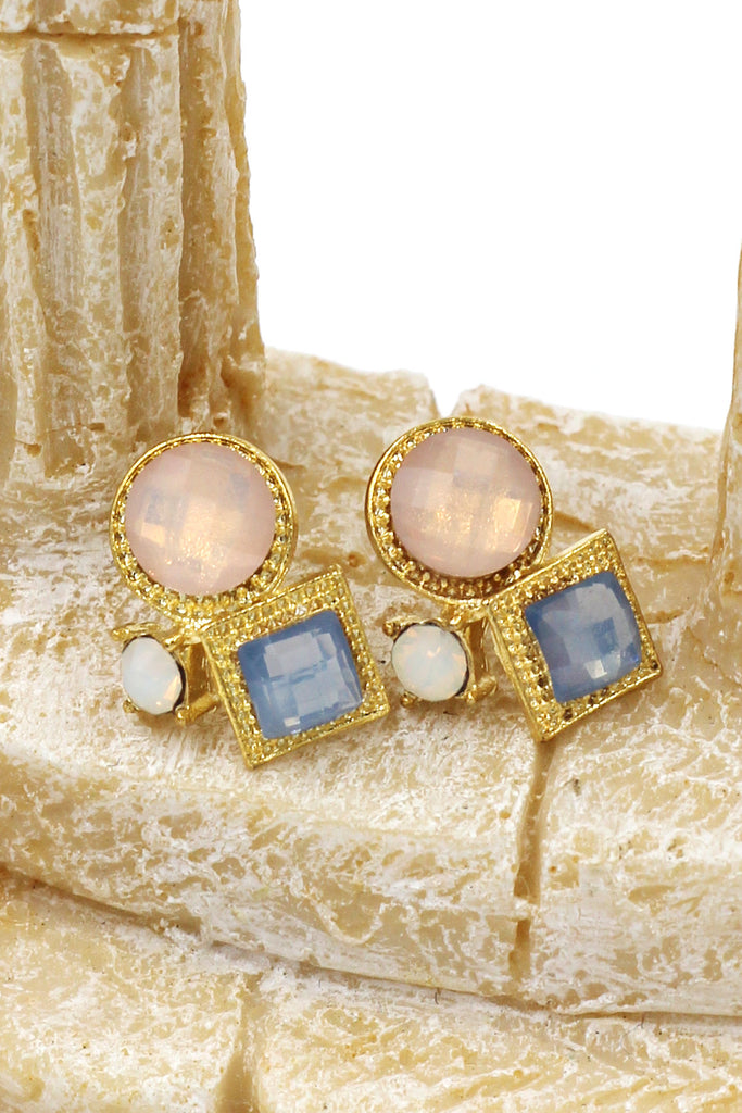 fashion golden rim crystal ball earrings