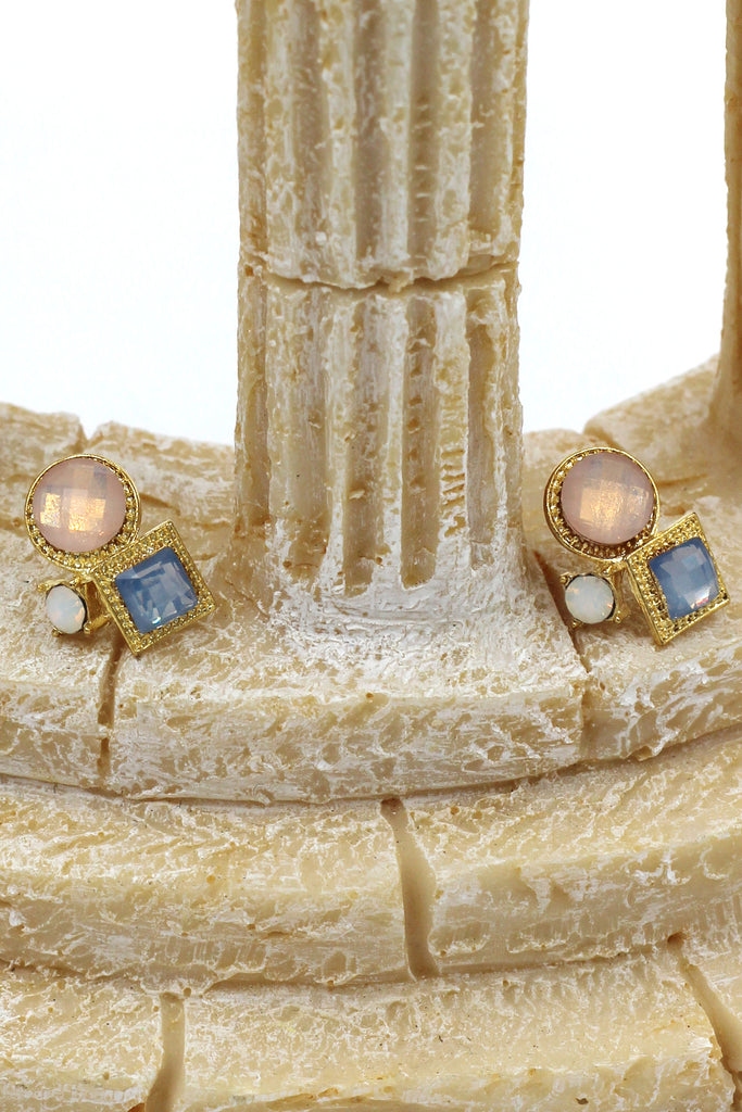 fashion golden rim crystal ball earrings