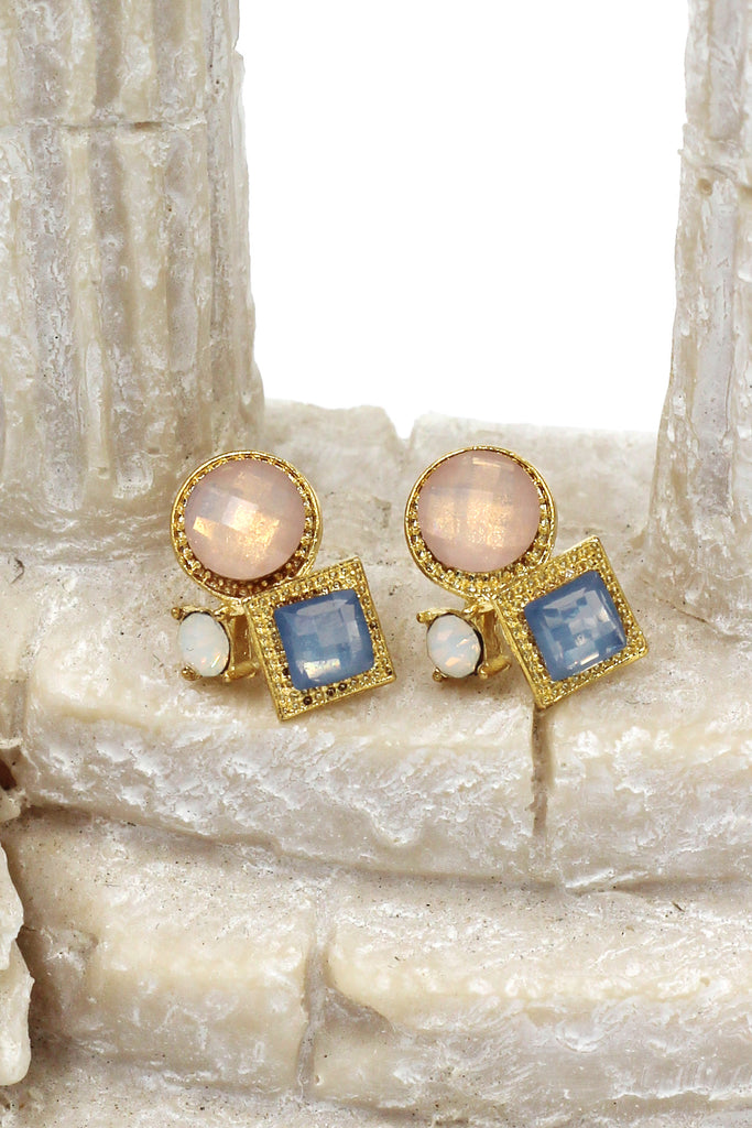 fashion golden rim crystal ball earrings