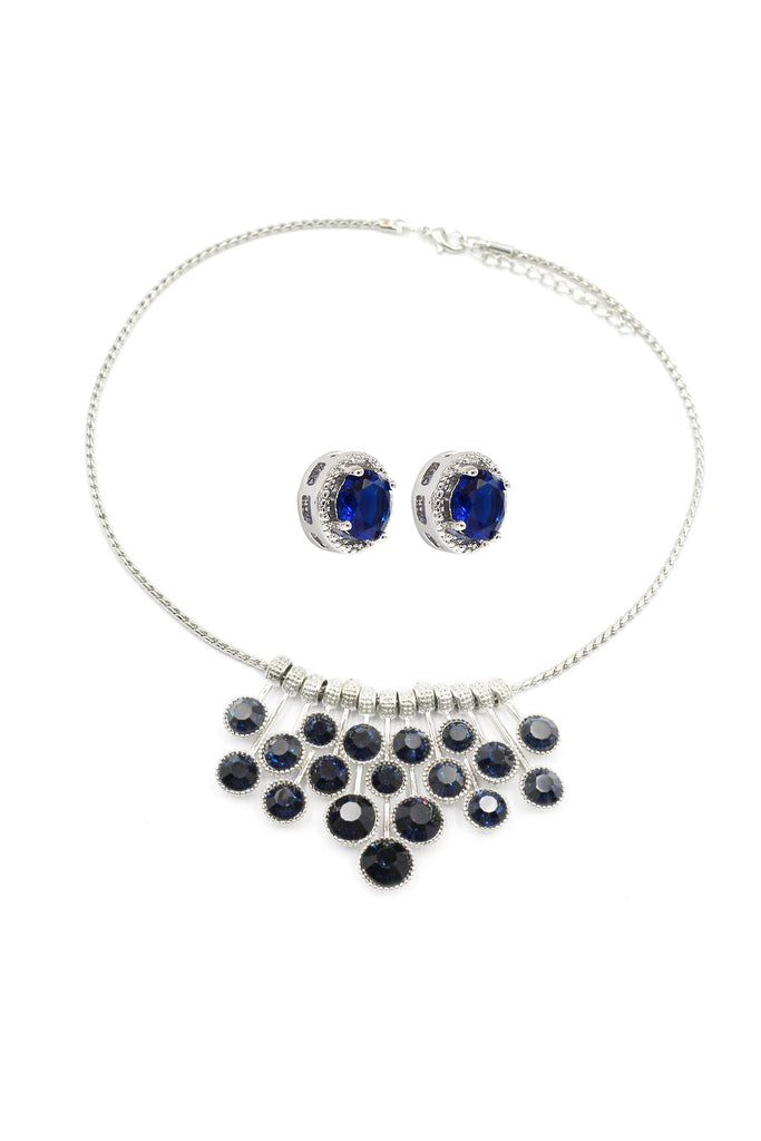 elegant crystal earrings necklace set