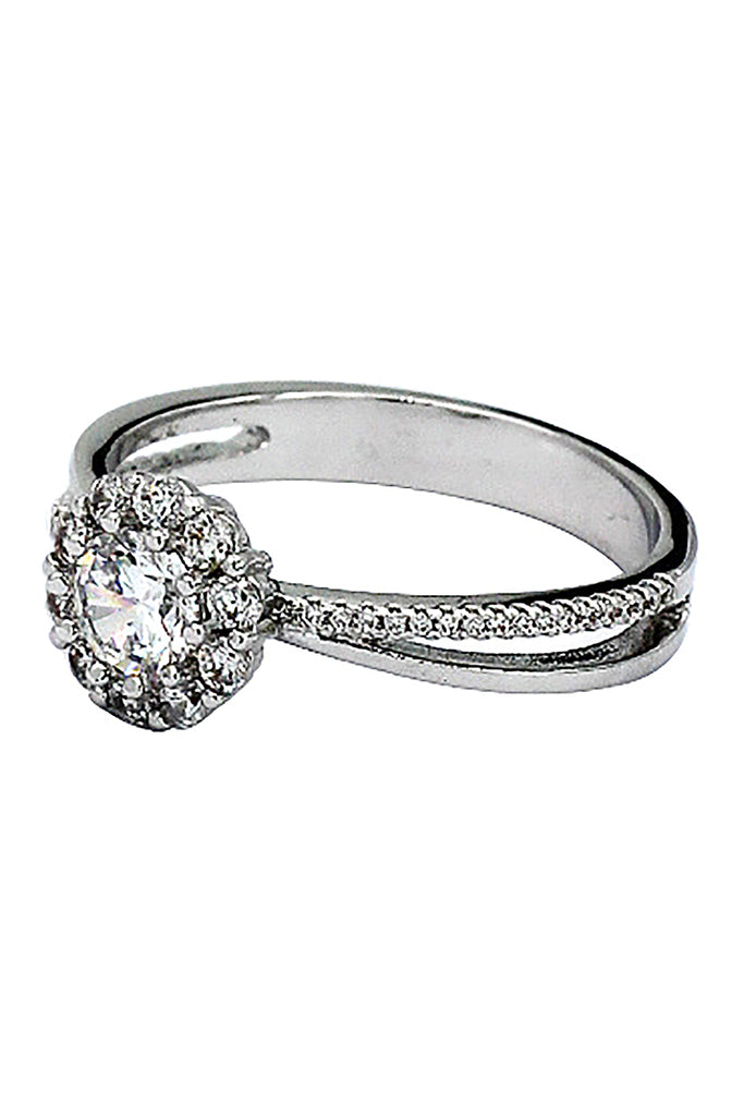 sparkling beloved crystal silver ring
