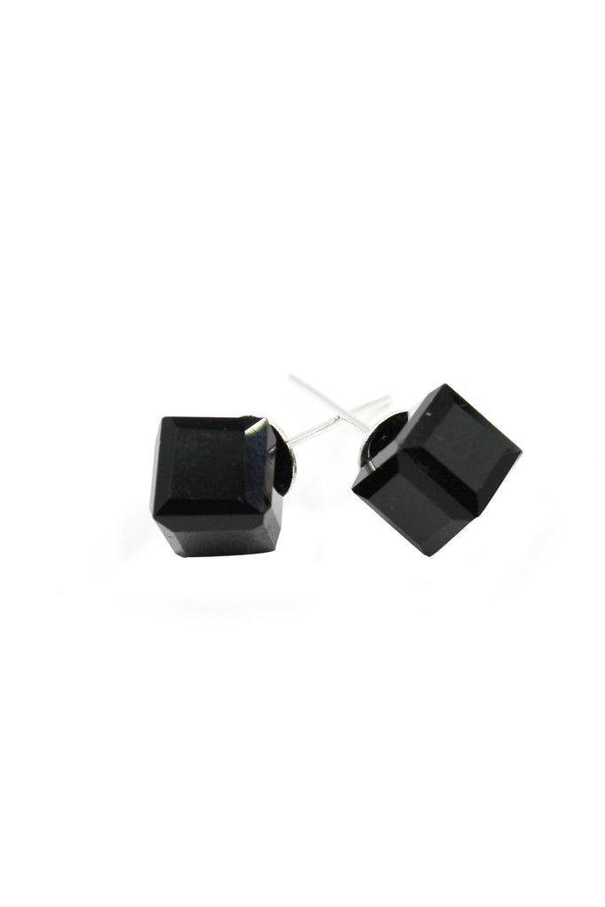 square crystal stud earrings