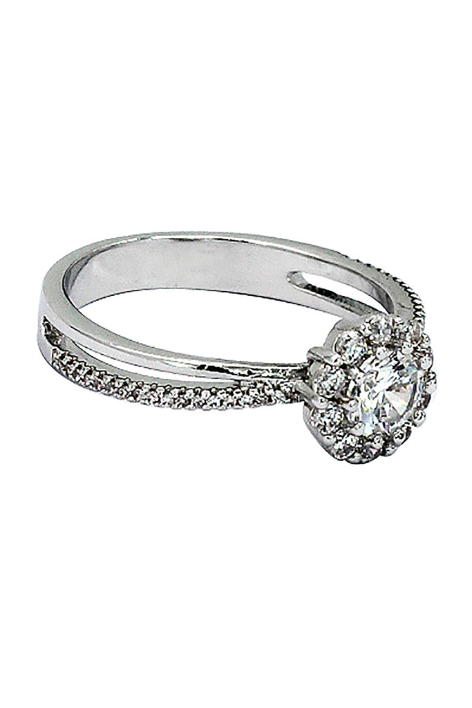 sparkling beloved crystal silver ring