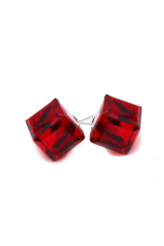 square crystal stud earrings