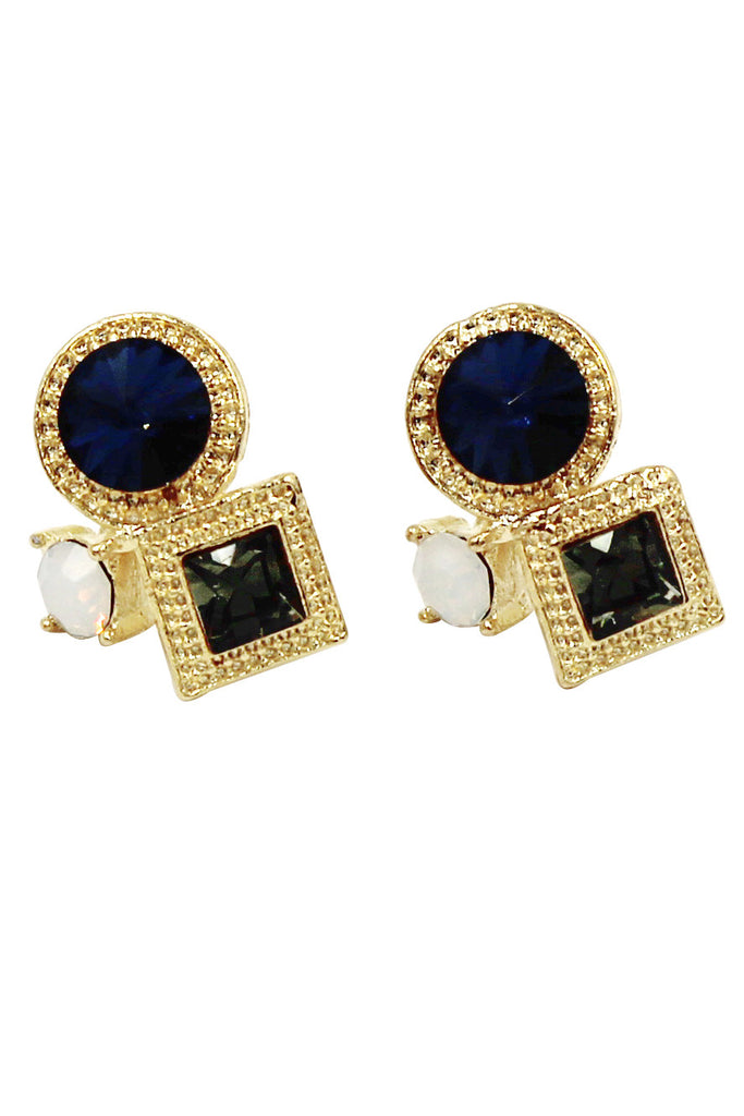 fashion golden rim crystal earrings