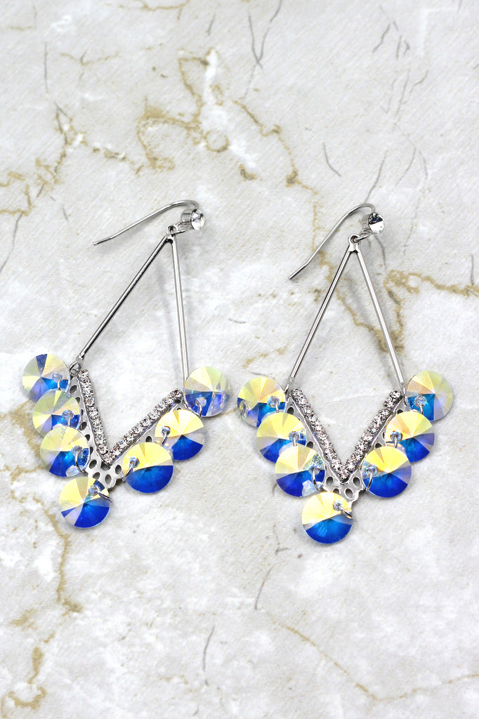 long temperament swarovski crystal earrings