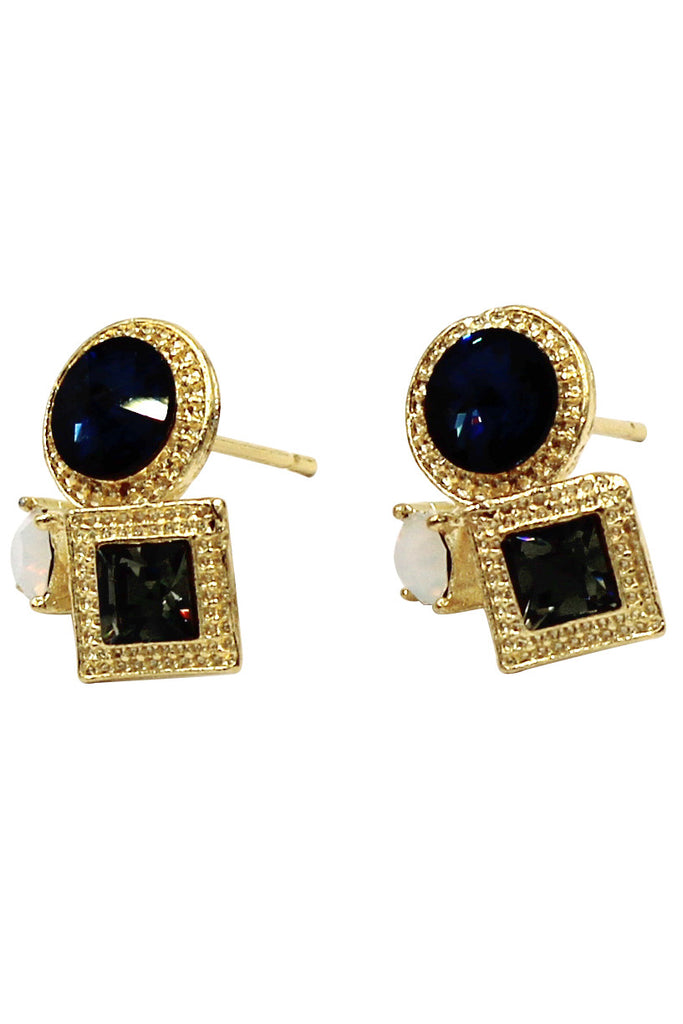 fashion golden rim crystal earrings