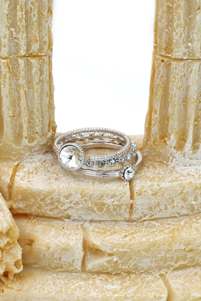 fashion crystal assemble silver ring