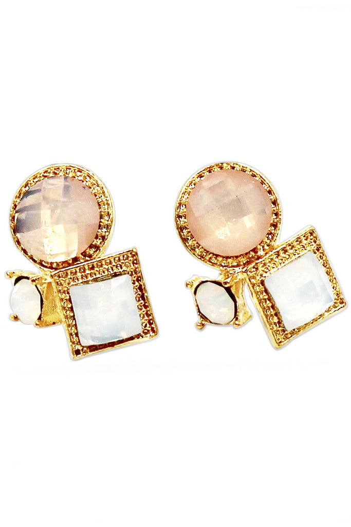 fashion golden rim crystal ball earrings