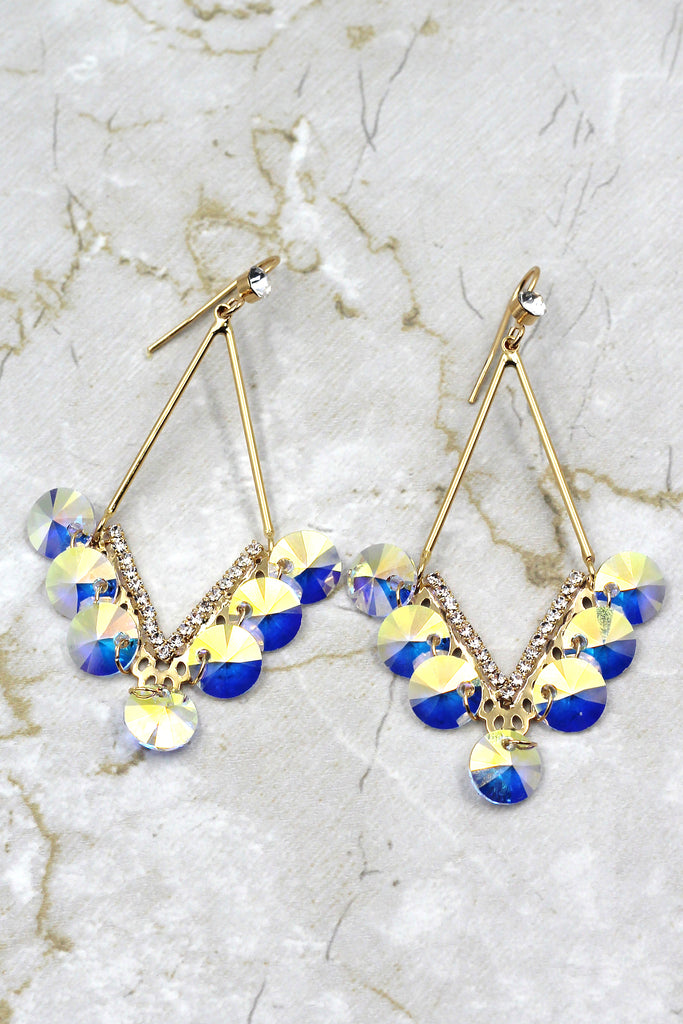 long temperament swarovski crystal earrings