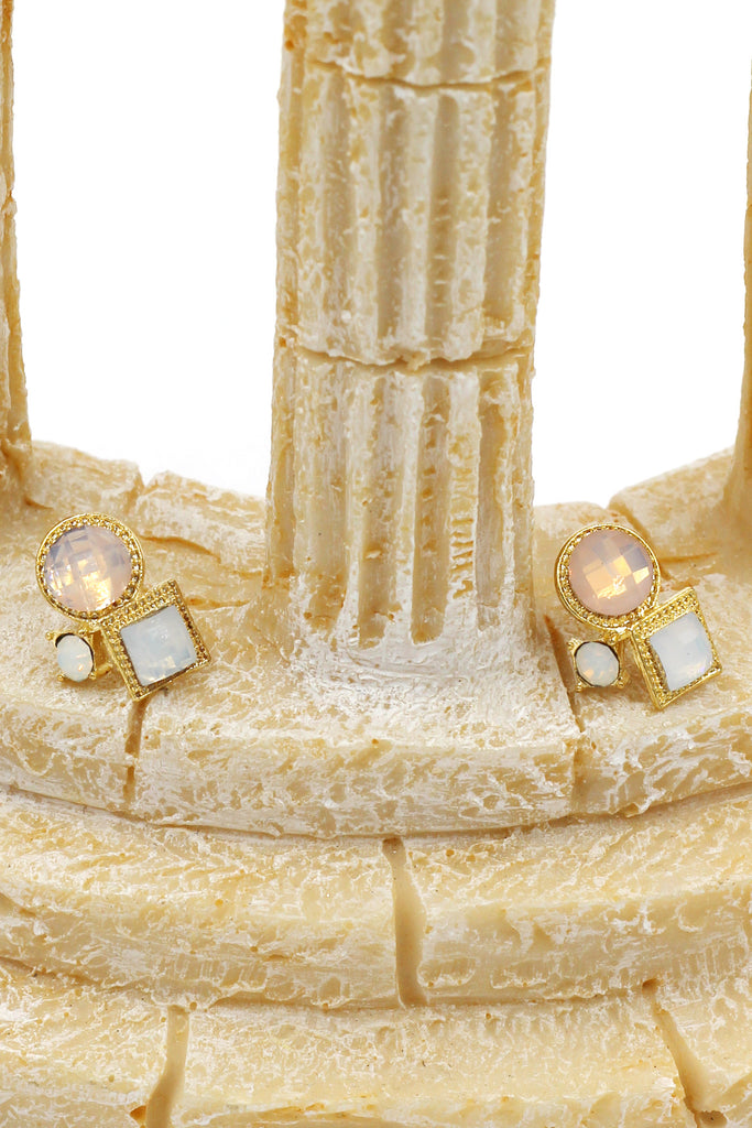 fashion golden rim crystal ball earrings