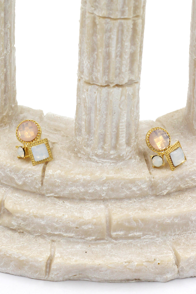 fashion golden rim crystal ball earrings