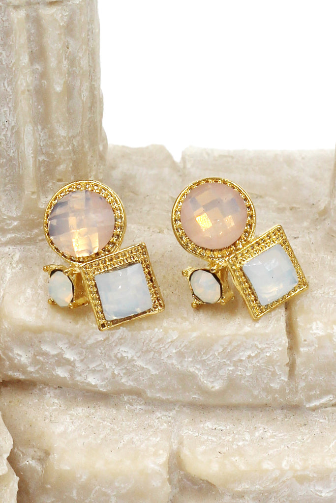 fashion golden rim crystal ball earrings