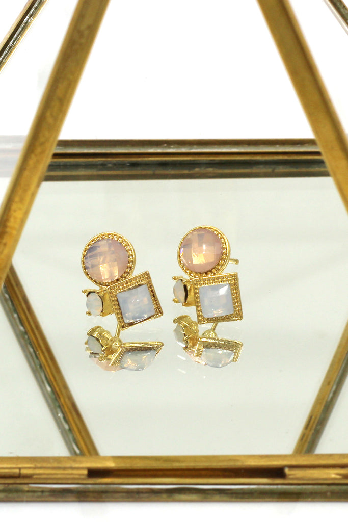 fashion golden rim crystal ball earrings