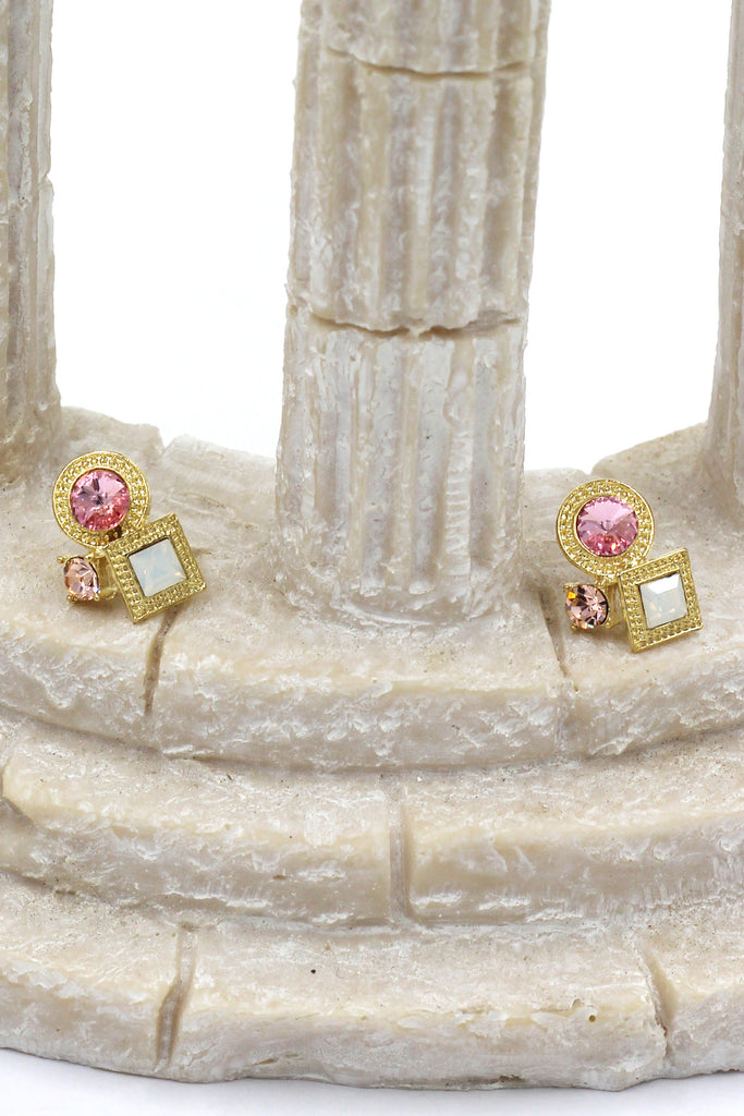 fashion colorful crystal necklace earrings set