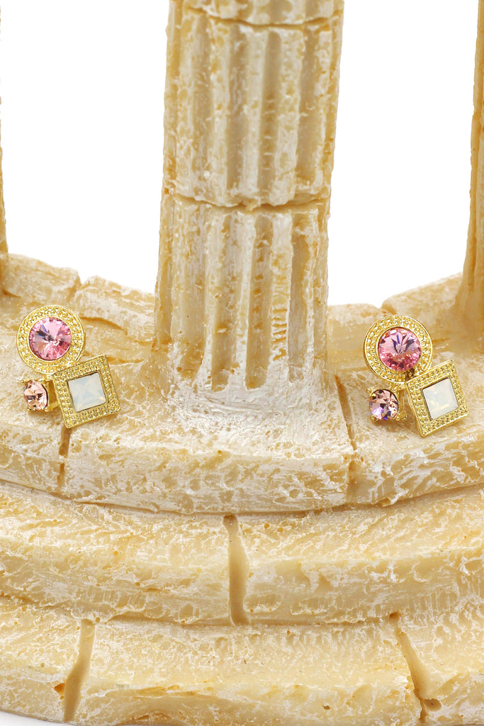 fashion golden rim crystal earrings